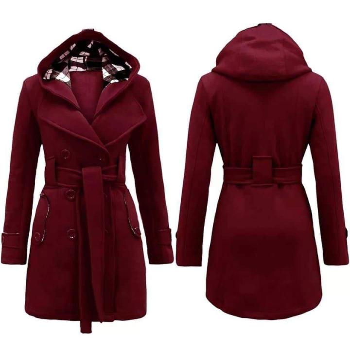 WOMEN LONG COAT - MAROON