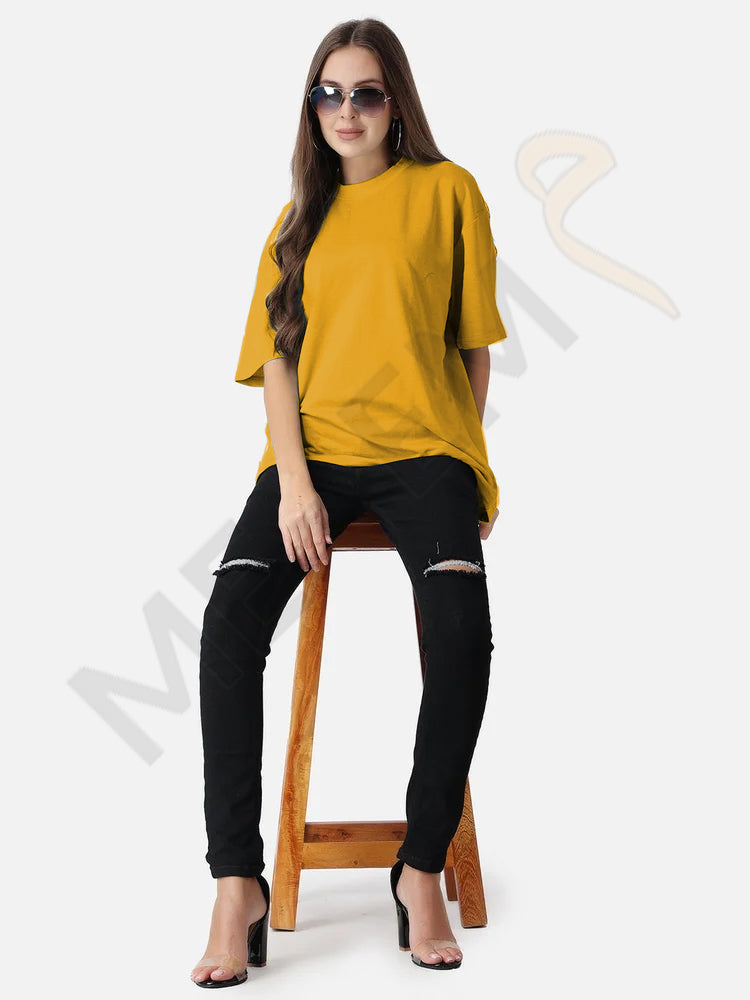 DROP SHOULDER T-SHIRT - MUSTARD