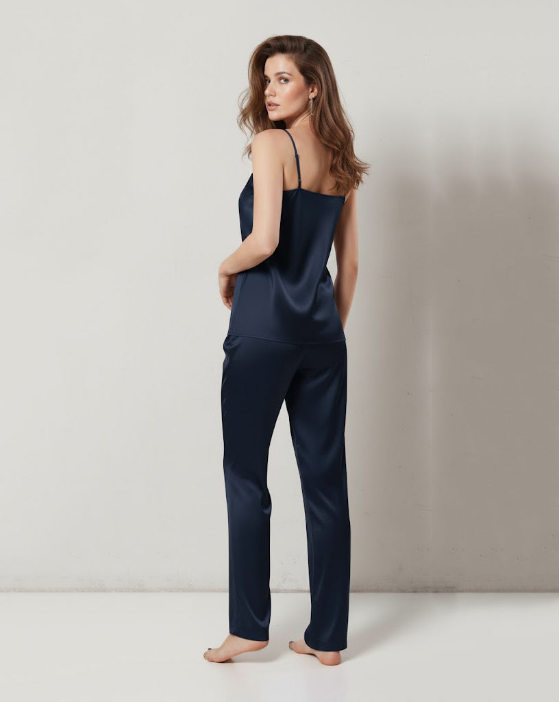 CAMI SILK - NAVY BLUE