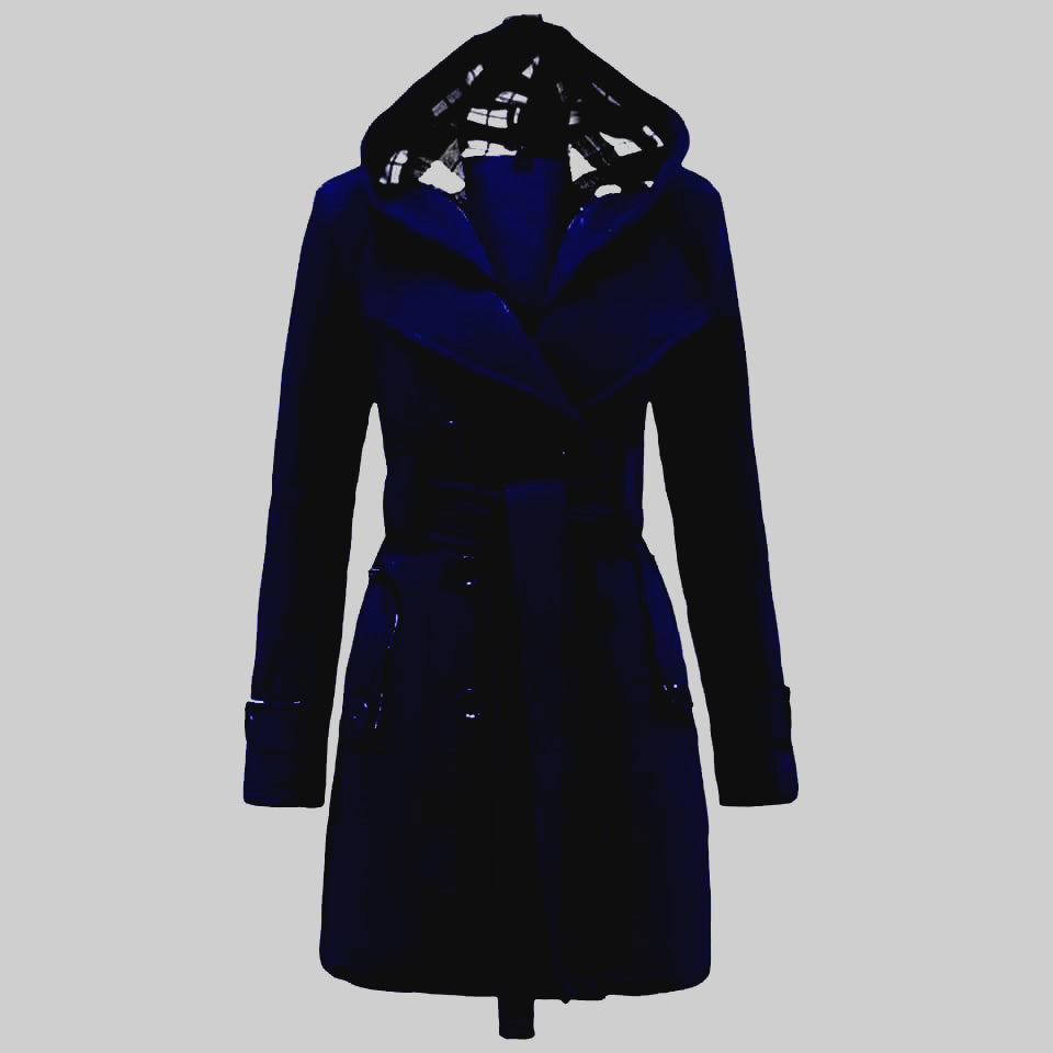 WOMEN LONG COAT - NAVYBLUE