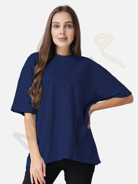 DROP SHOULDER T-SHIRT - NAVYBLUE