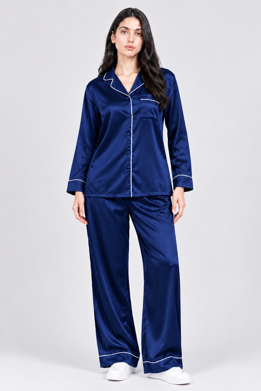 PLAIN SILK - NAVY BLUE