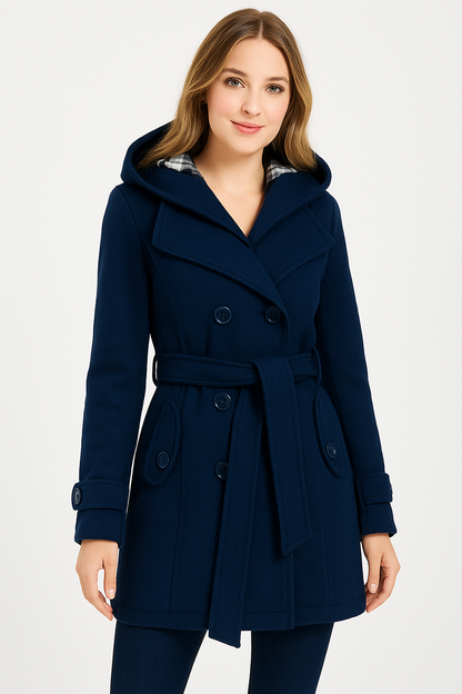 WOMEN LONG COAT - NAVYBLUE