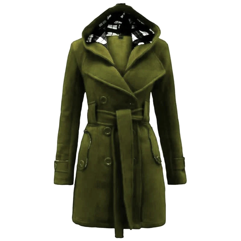 WOMEN LONG COAT - OLIVE