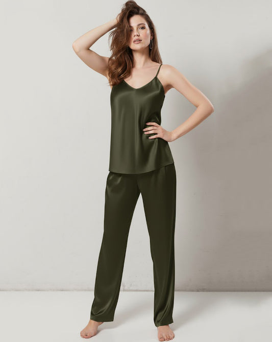 CAMI SILK - OLIVE