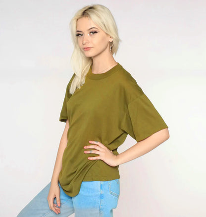 DROP SHOULDER T-SHIRT - OLIVE