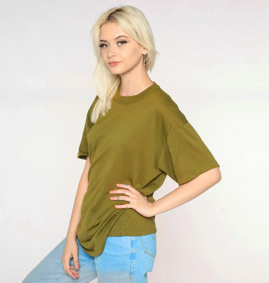 DROP SHOULDER T-SHIRT - OLIVE