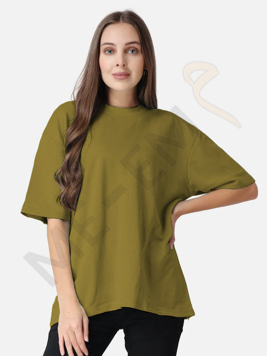 DROP SHOULDER T-SHIRT - OLIVE