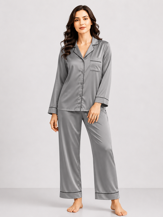 PLAIN SILK -  GREY