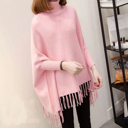 PLAIN PONCHO - PINK