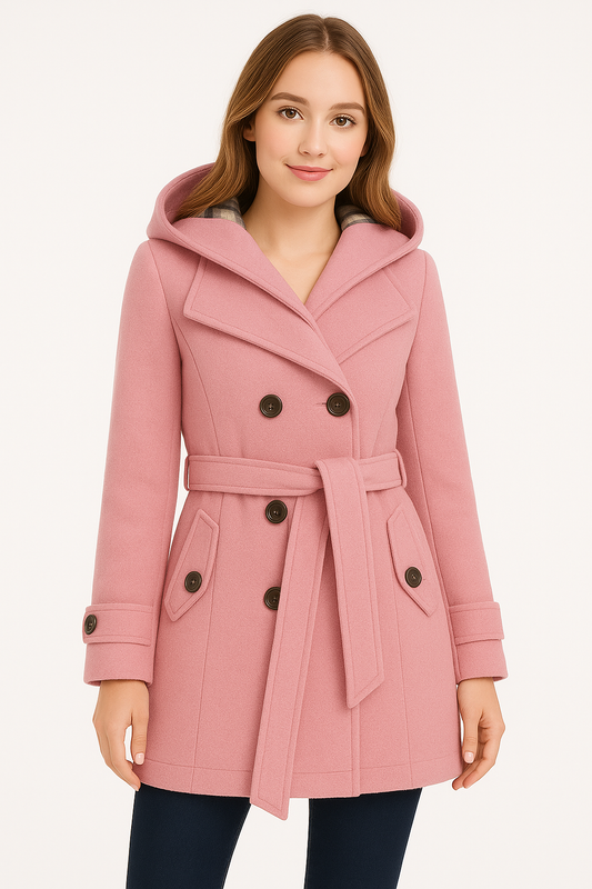 WOMEN LONG COAT - PINK