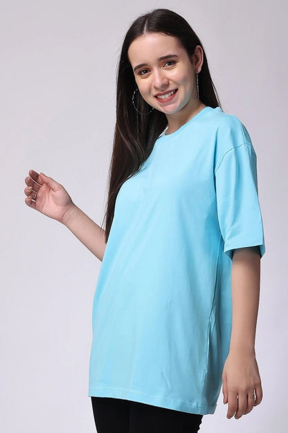 DROP SHOULDER T-SHIRT - SKYBLUE