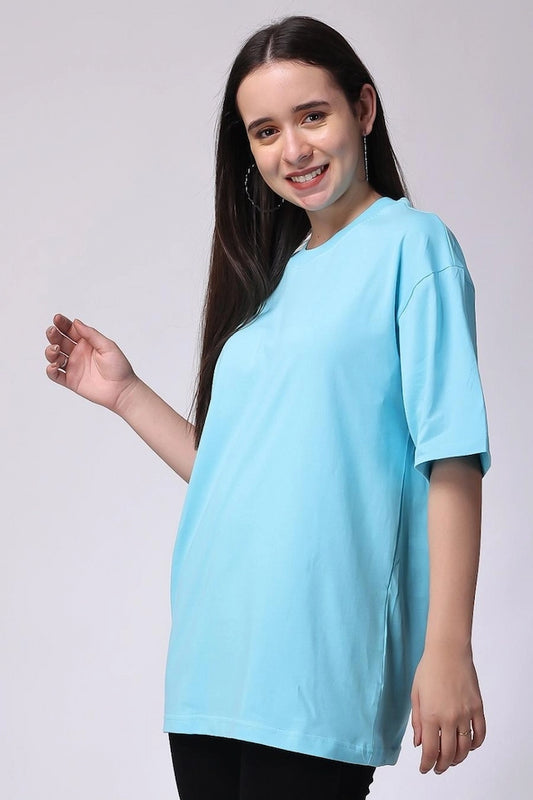 DROP SHOULDER T-SHIRT - SKYBLUE