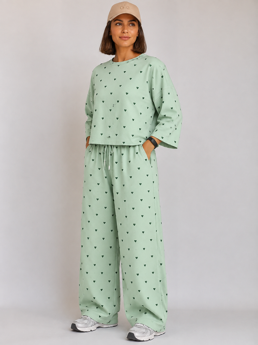 Women's Premium Burberry Fabric Sleepwear Set – Loose Trouser & Short Tee SBSPJ-05