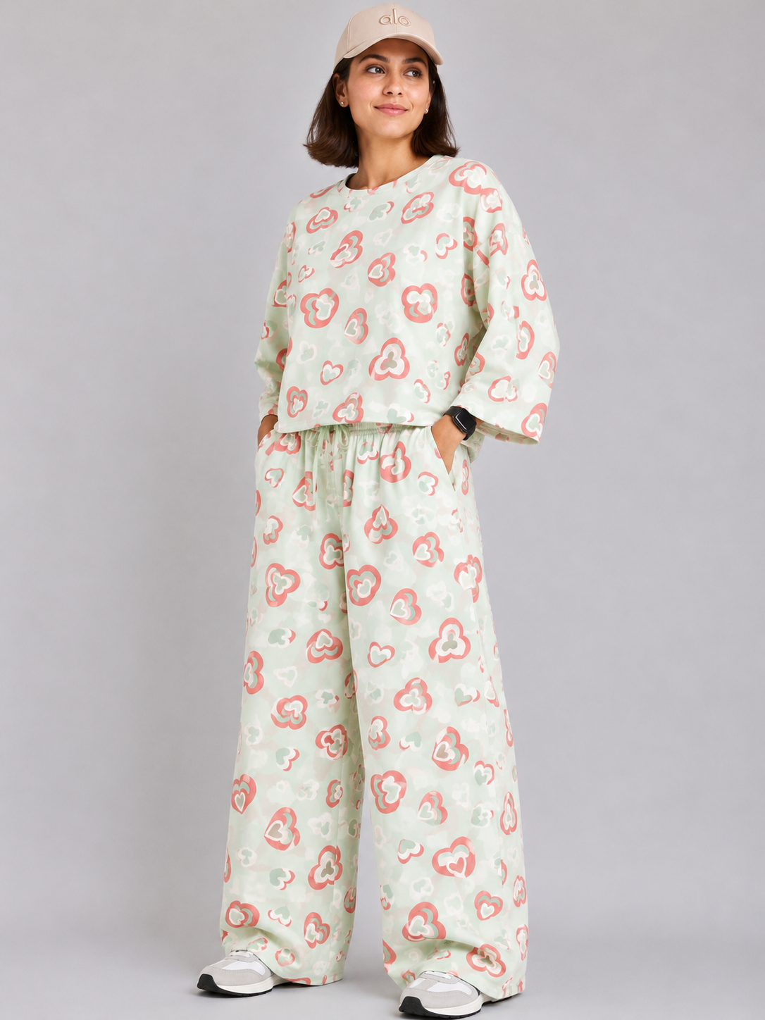 Women's Premium Burberry Fabric Sleepwear Set – Loose Trouser & Short Tee SBSPJ-10