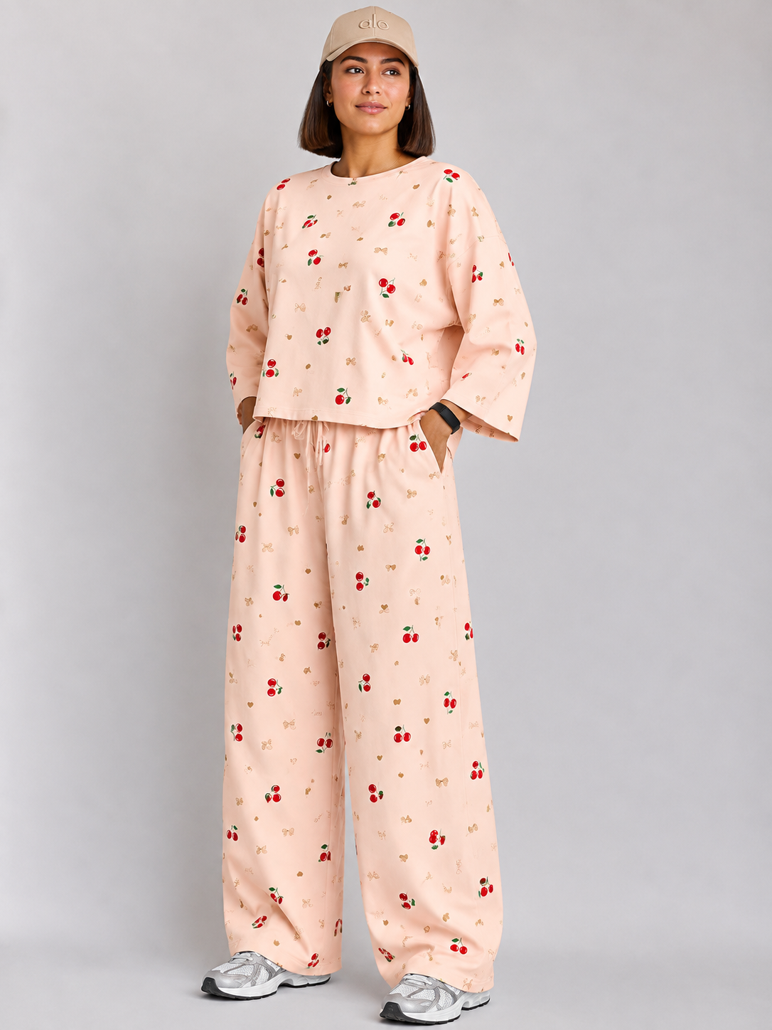 Women's Premium Burberry Fabric Sleepwear Set – Loose Trouser & Short Tee SBSPJ-11