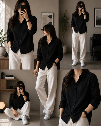 Premium Women's Classic Linen Relaxed Shirt SBS-11