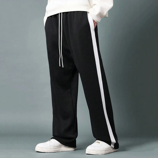 SIDE PANEL WIDE LEG TROUSER - BLACK