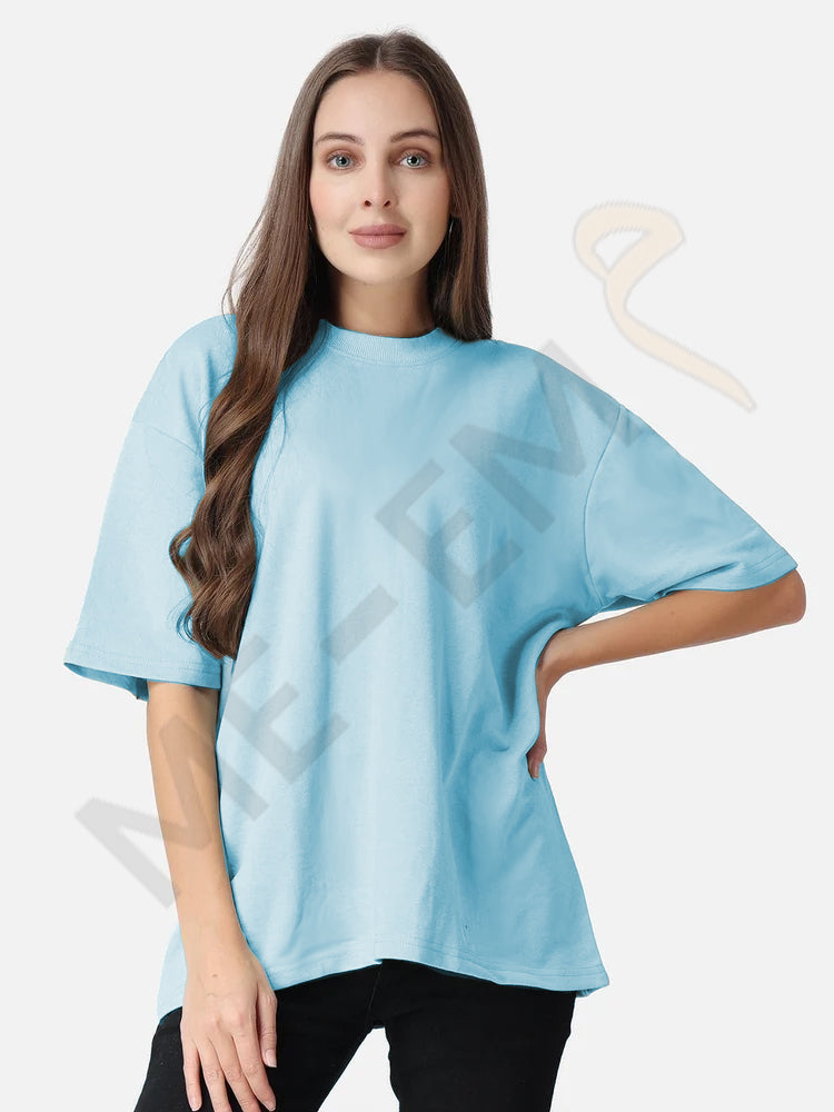 DROP SHOULDER T-SHIRT - SKYBLUE