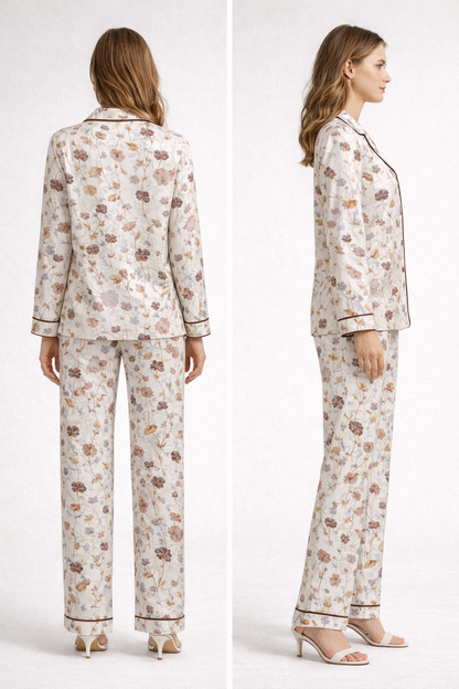 Digital Printed Button Down Night Suit - PNS-011