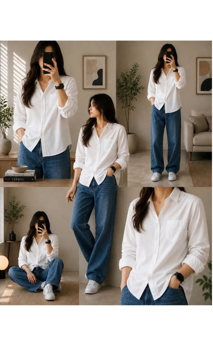 Premium Women's Classic Linen Relaxed Shirt SBS-11