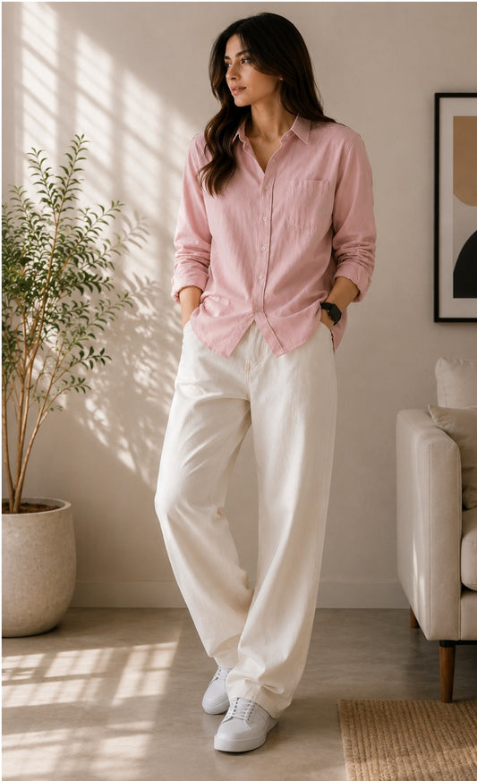 Premium Women's Classic Linen Relaxed Shirt SBS-11