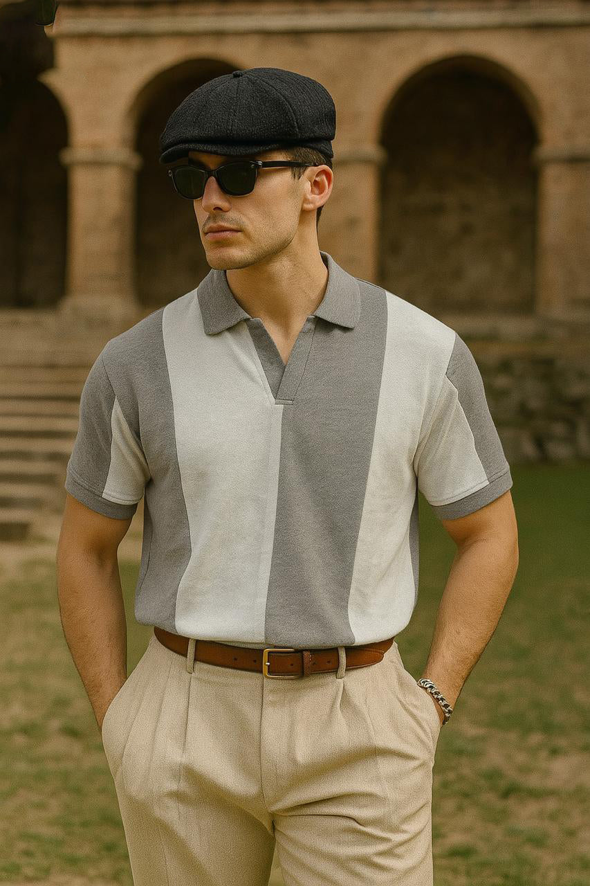VINTAGE POLO - GREY & WHITE