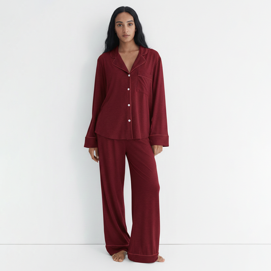 CLOUD PAJAMA SET-DEEP RED