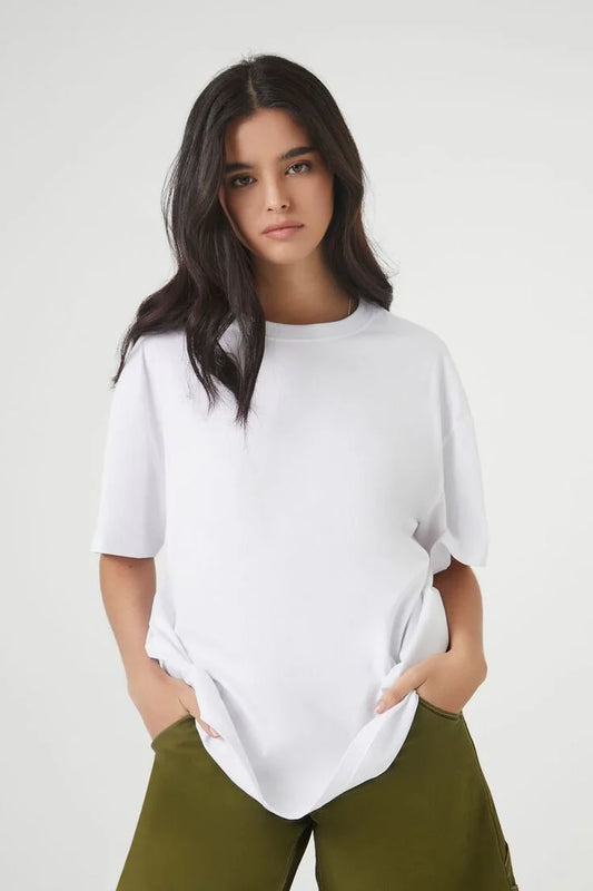 DROP SHOULDER T-SHIRT - WHITE