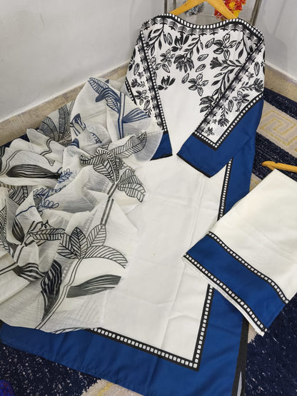 SWISS LAWN STITCHED SUIT - 3 PIECE