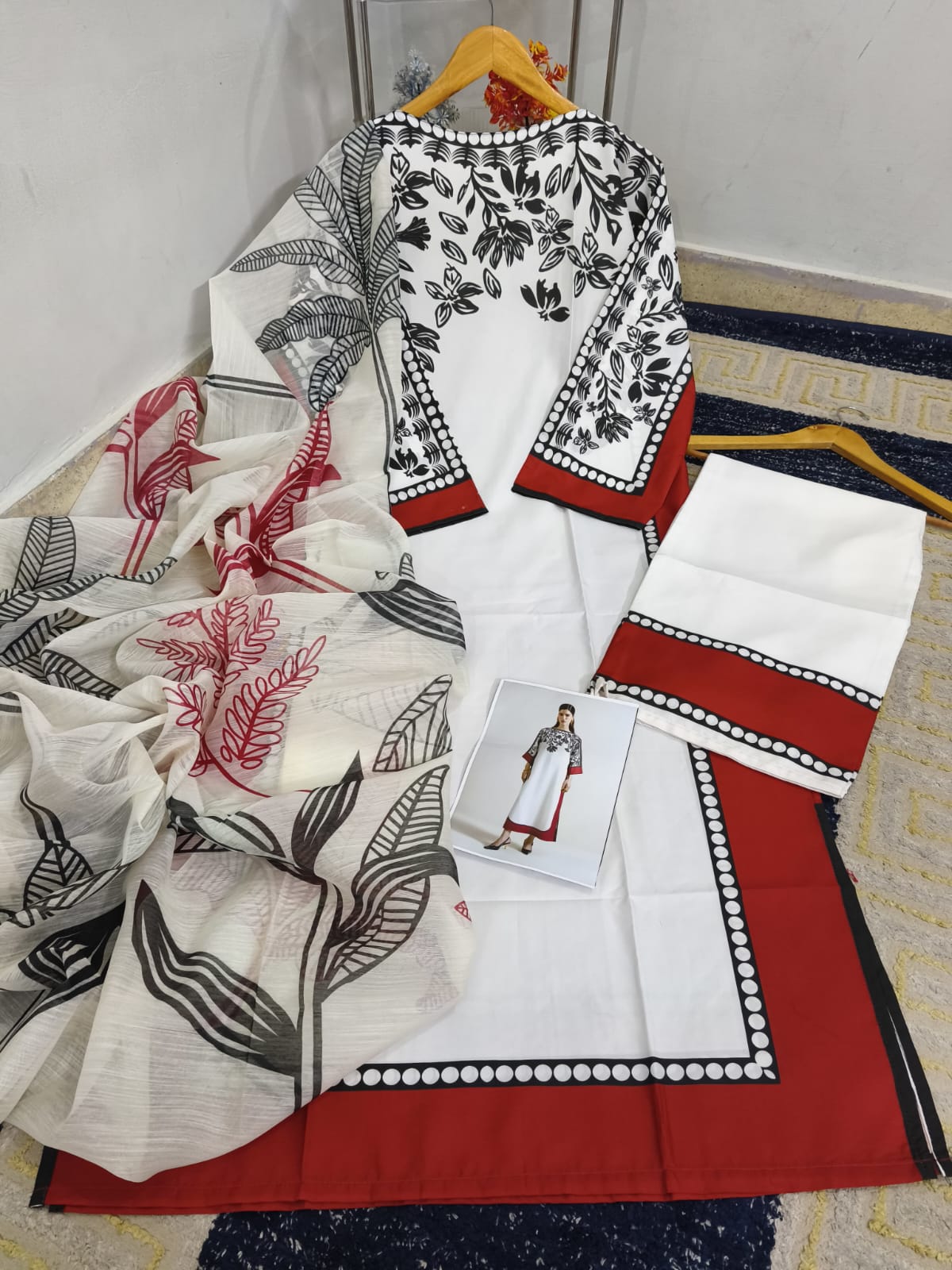 SWISS LAWN STITCHED SUIT - 3 PIECE