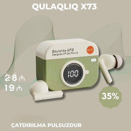 RETRO CAMERA EARBUDS - GREEN
