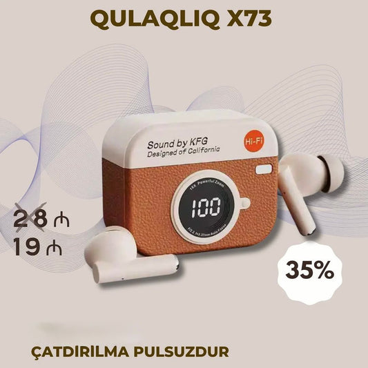 RETRO CAMERA EARBUDS - BROWN