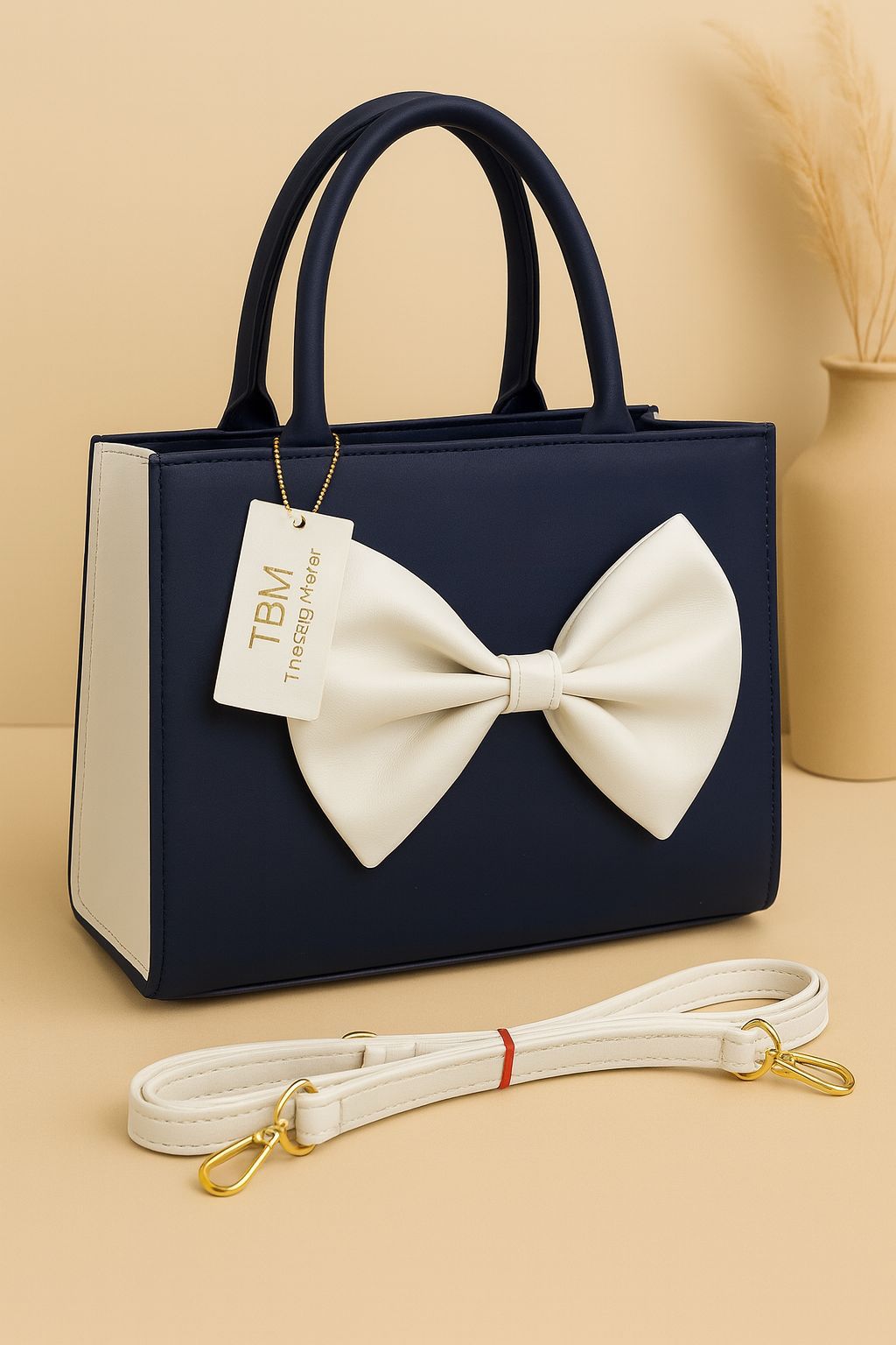TRENDY BOW STYLE HANDBAG