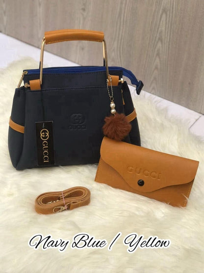 TWO TONE TRENDING BAGS WITH POUCH BAG