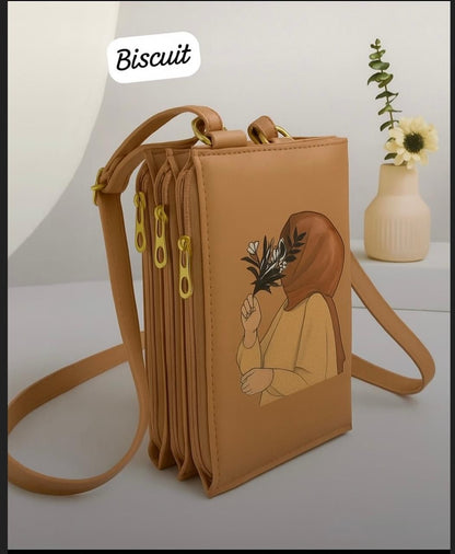 HIJABI GIRL PRINTED POUCH STYLE BAG