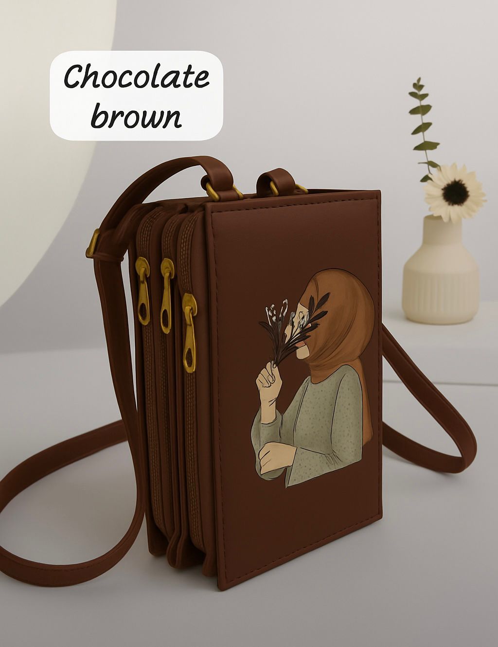 HIJABI GIRL PRINTED POUCH STYLE BAG