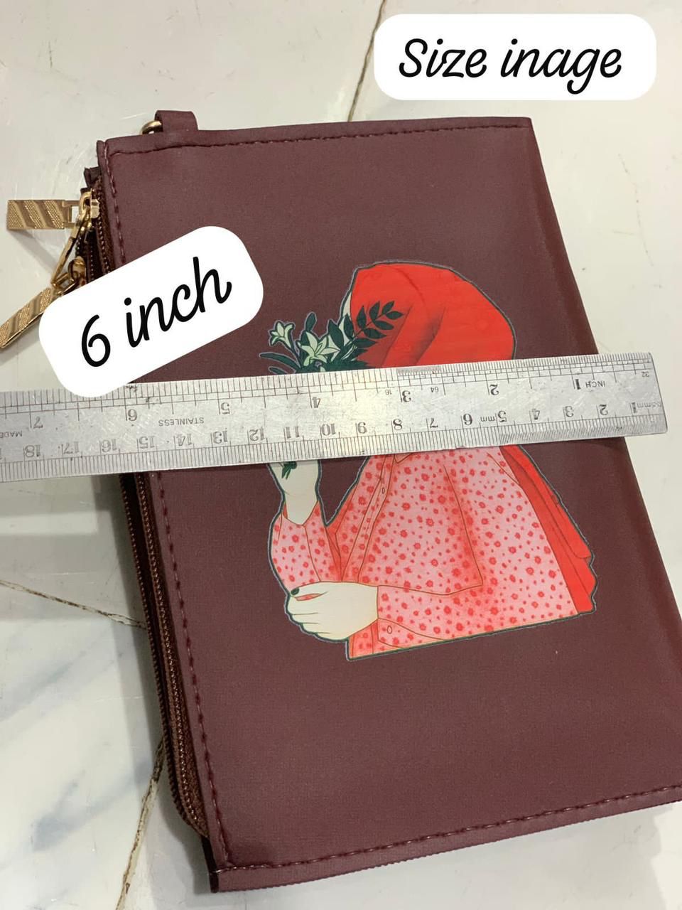 HIJABI GIRL PRINTED POUCH STYLE BAG