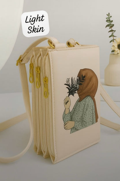HIJABI GIRL PRINTED POUCH STYLE BAG