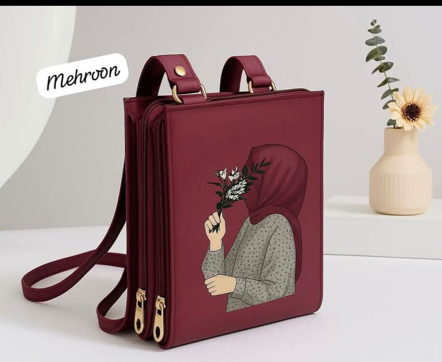 HIJABI GIRL PRINTED POUCH STYLE BAG