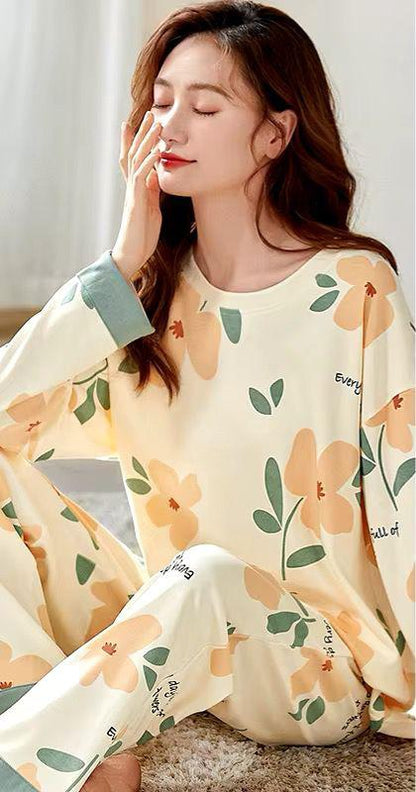 PEACH BLOSSOM PRINTED NIGHT SUIT