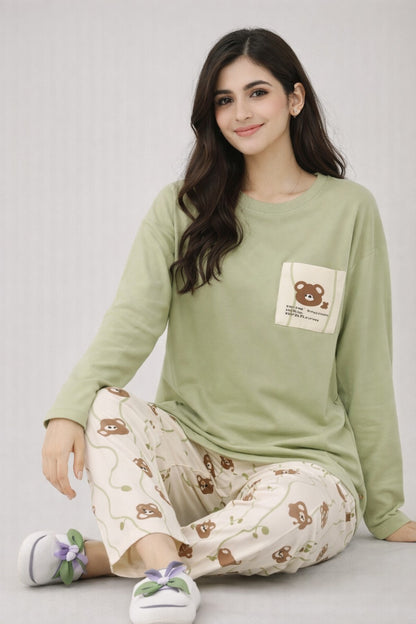 TEDDY TRAILS PRINTED NIGHT SUIT