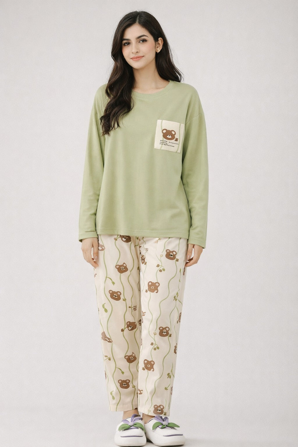 TEDDY TRAILS PRINTED NIGHT SUIT