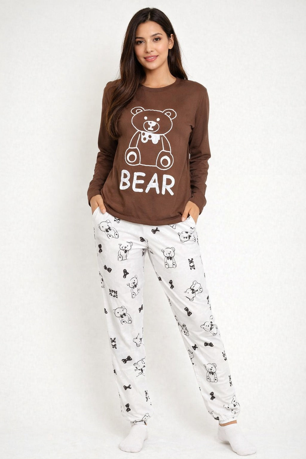 TEDDY LOVE PRINTED NIGHT SUIT