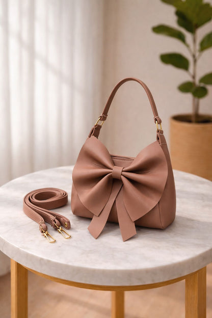 VELOURA BOW STYLE HAND BAG