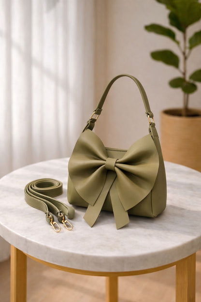 VELOURA BOW STYLE HAND BAG