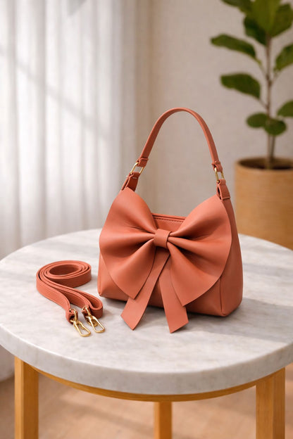 VELOURA BOW STYLE HAND BAG