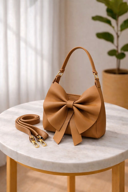 VELOURA BOW STYLE HAND BAG