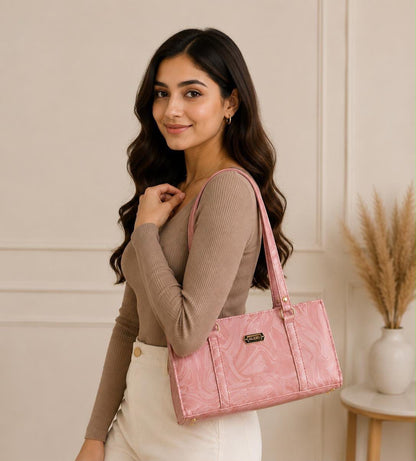 MARBLE TEXTURE SHOULDER BAG