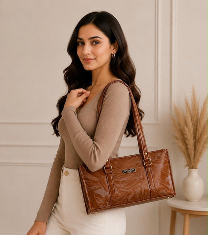 MARBLE TEXTURE SHOULDER BAG